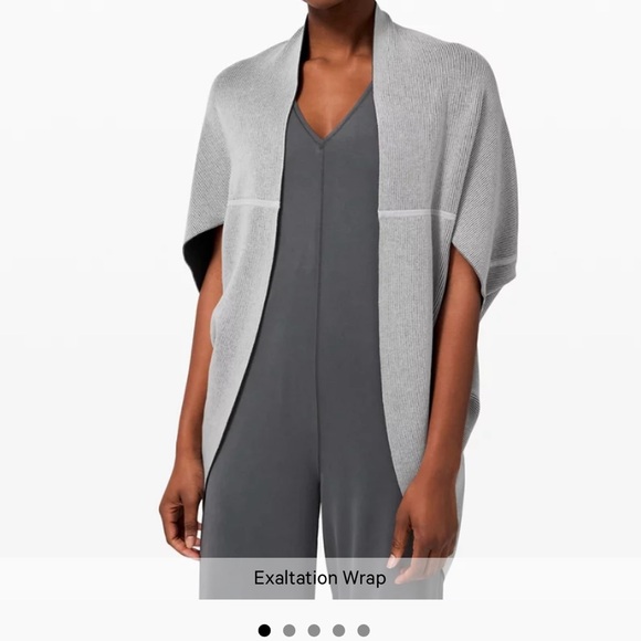 Lululemon Exaltation Wrap Reversible Cardigan Knit Shrug Sweater Cotton Silk O/S - Picture 6 of 10